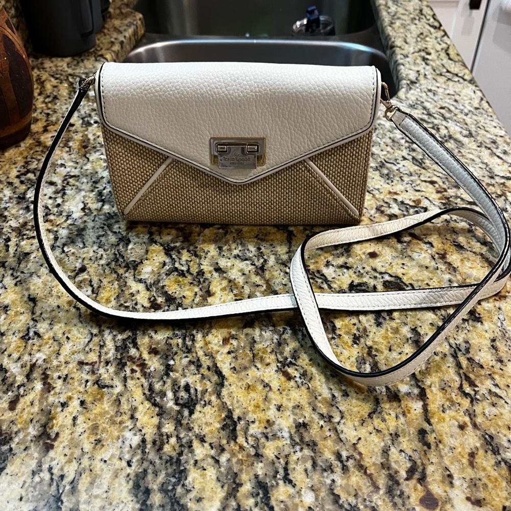 Kate Spade White and Tan Crossbody Bag